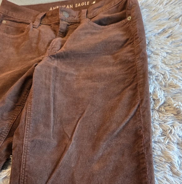 American Eagle 90's Straight Leg Brown Corduroy Pants Size 8 - Picture 6 of 16